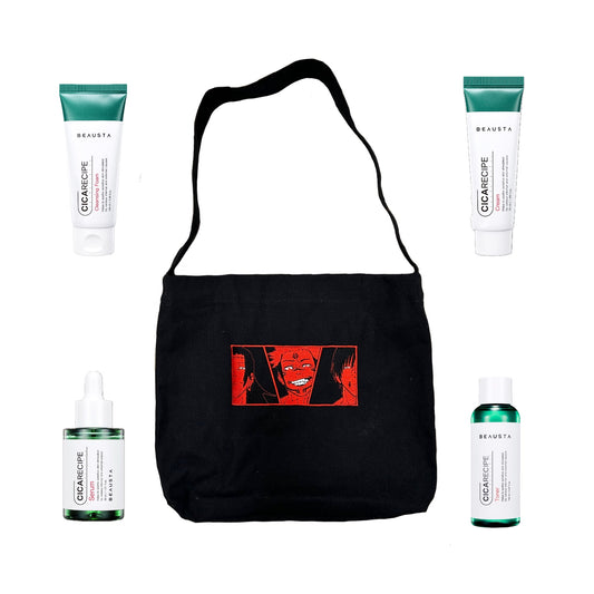 Promo Deal: Gift Set — Beausta Pack of 4 + Tote Bag (for anime Jujutsu Kaisen fans Sukuna Toji Geto Kenjaku and more)